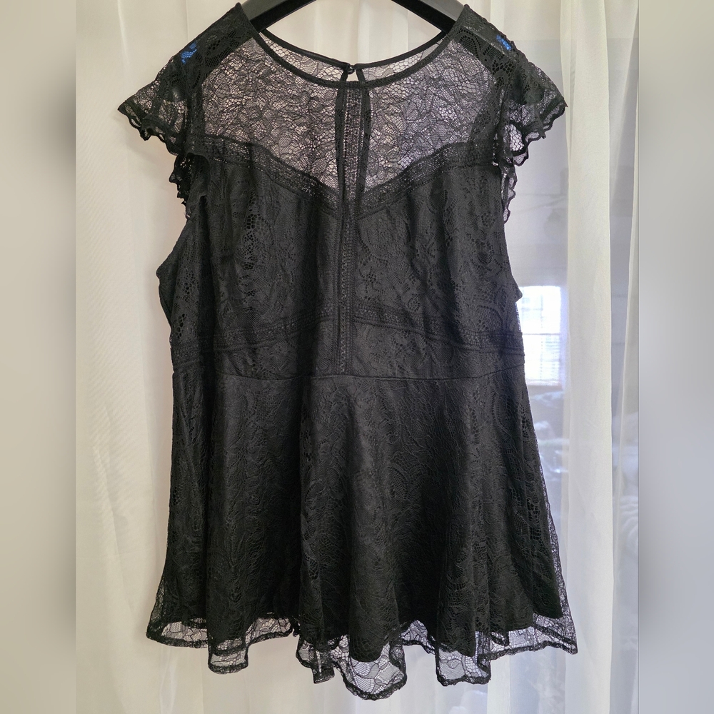 Torrid Black Lace Blouse with Elegant Detailing